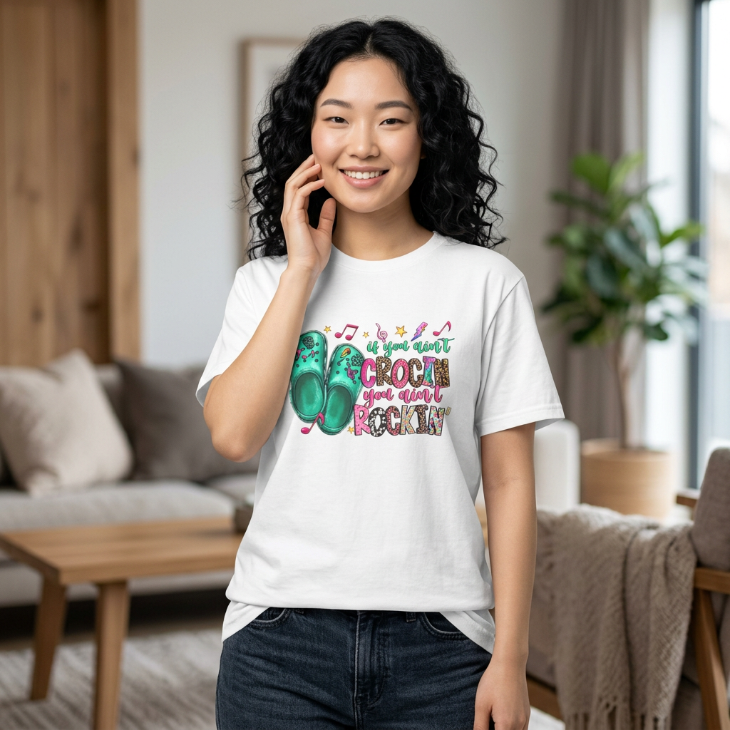 Croc Rocker T-Shirt — "If You Can't Croc, You're Just Rockin'" Graphic Tee