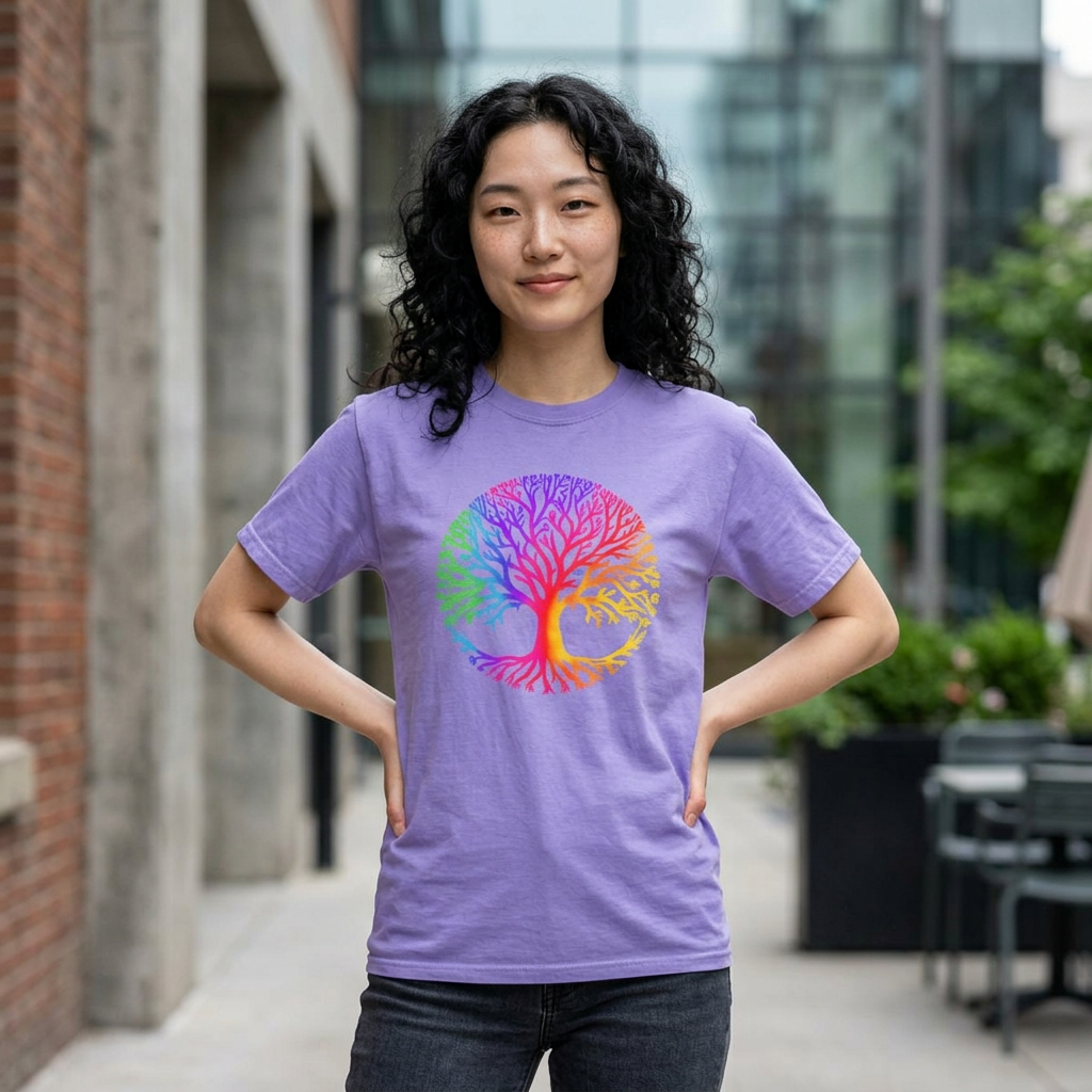 Rainbow Tree of Life T-shirt | Colorful Spiritual Nature Graphic