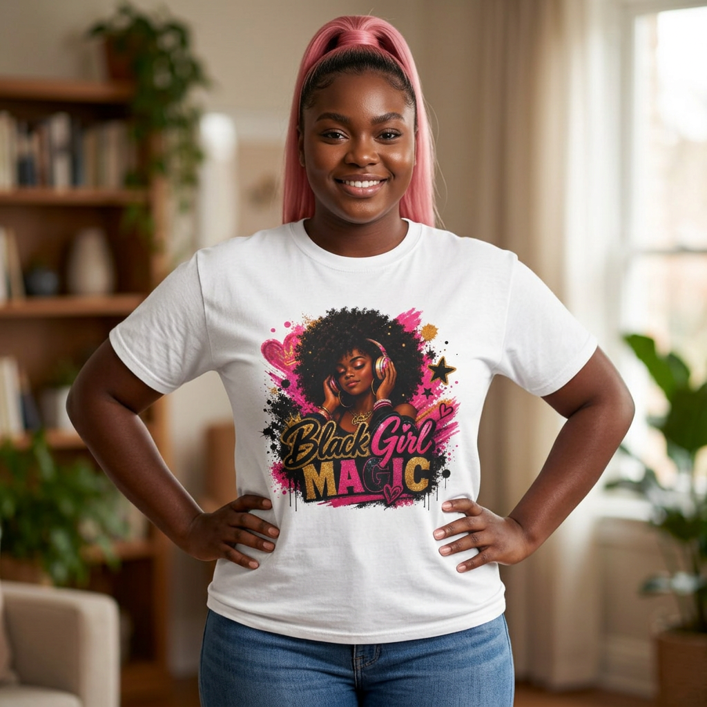 Black Girl Magic T-Shirt — Afrocentric Graphic Tee Celebrating Black Pride