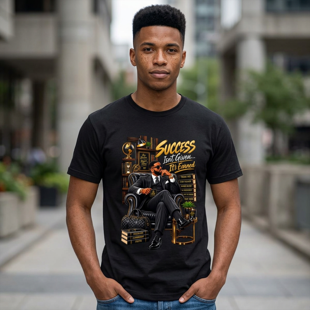 Success Is Earned T-Shirt — Motivational Vintage Gentleman Graphic Tee