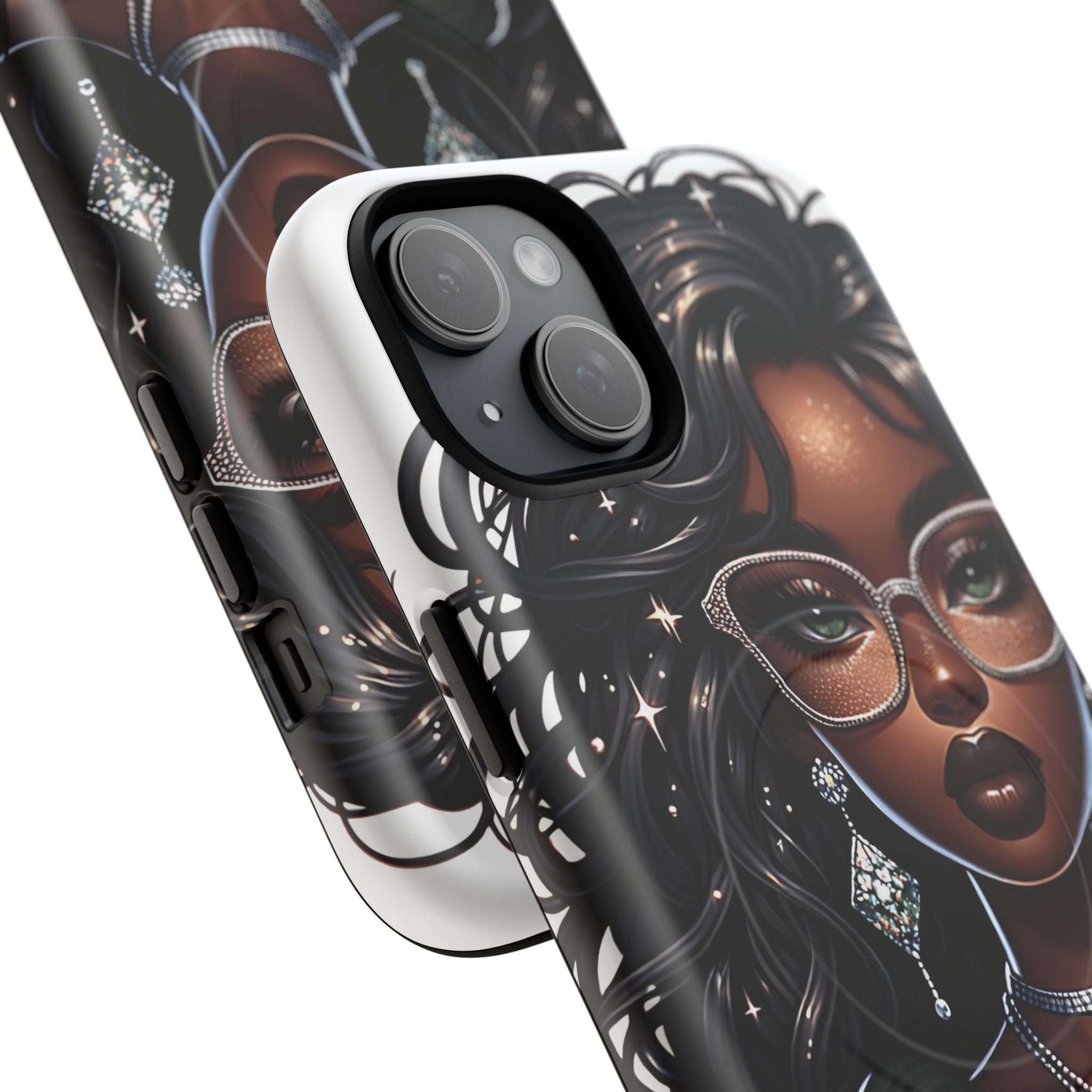 Stylish Black Woman with Coffee Phone Case | Magnetic Tough Case