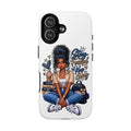 Stay Focused Keep Going Phone Case — Motivational Girl Illustration Tough Magnetic Case