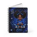 Black Girl Boss Illustration Spiral Notebook | Motivational Journal, Focus Believe Achieve