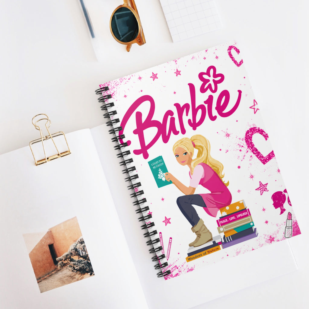 Barbie Girl Illustration Spiral Notebook | Ruled Notebook