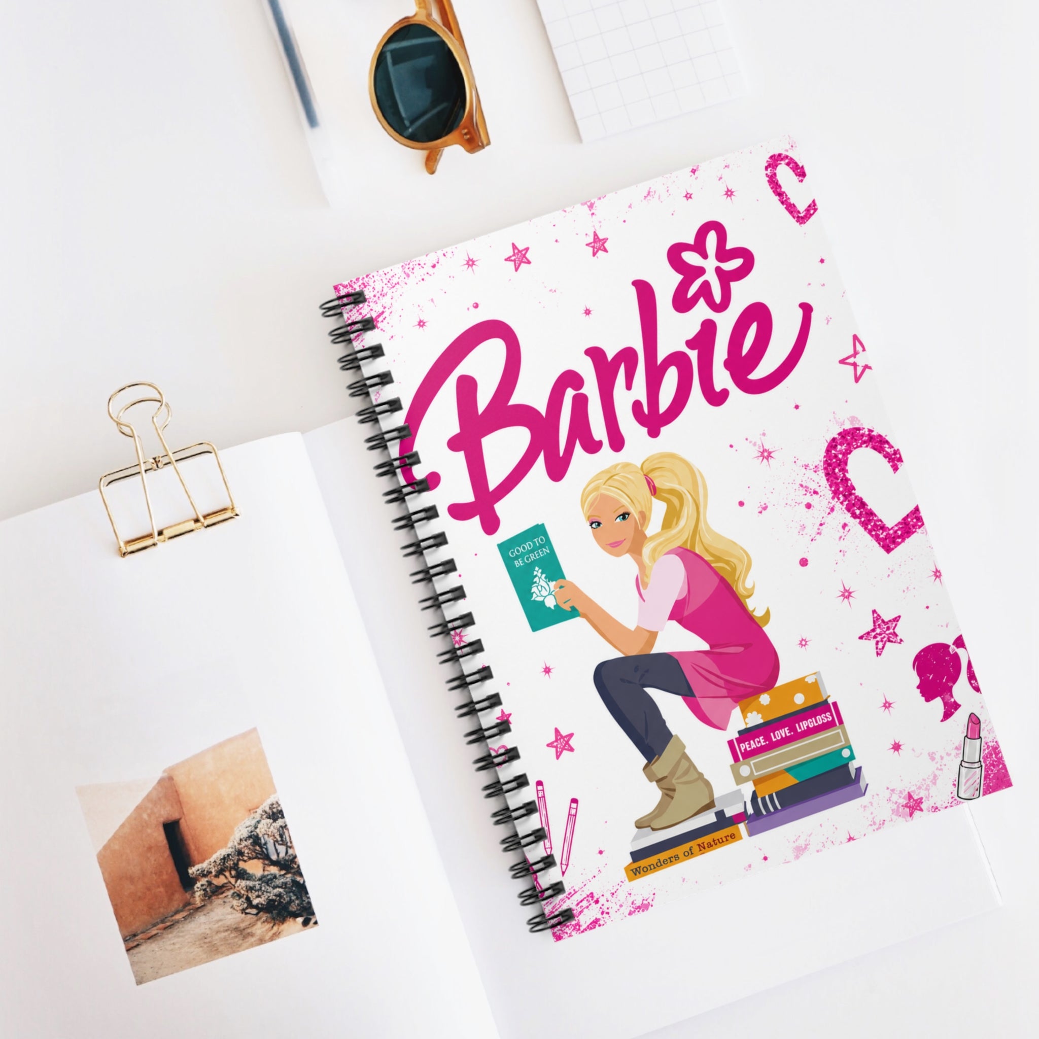 Barbie Girl Illustration Spiral Notebook | Ruled Notebook
