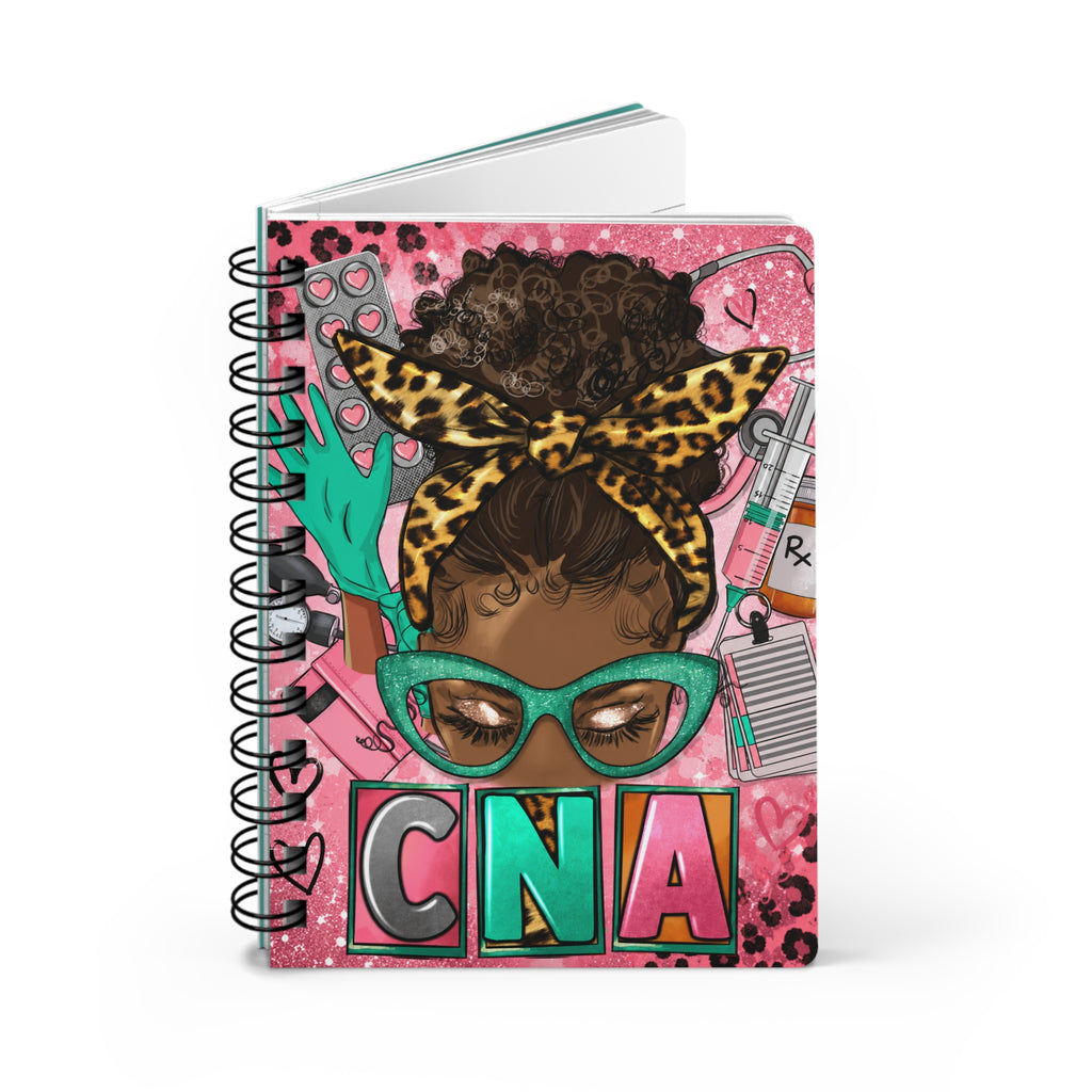 CNA Spiral Notebook — Cute Pink Leopard Medical Journal for Nurses