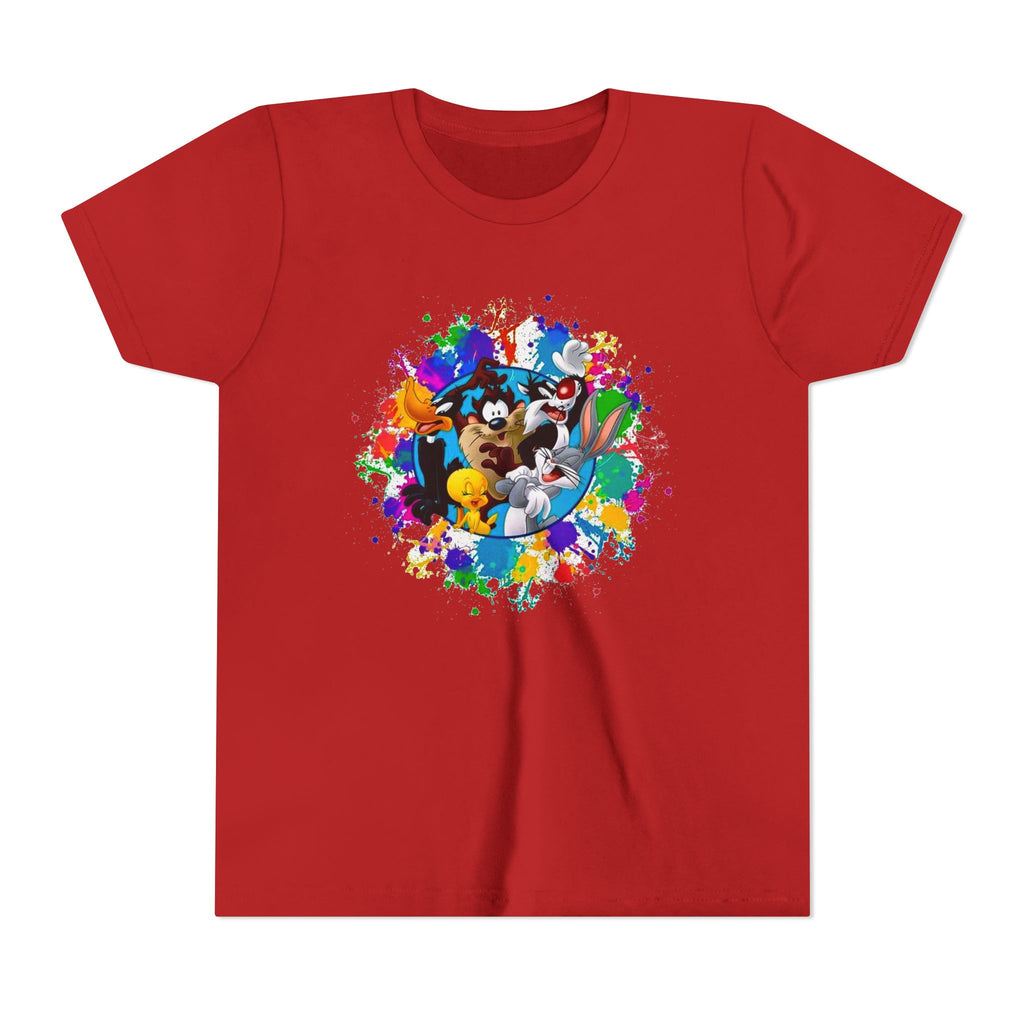 Youth Tee — Colorful Cartoon Crew Splash Graphic