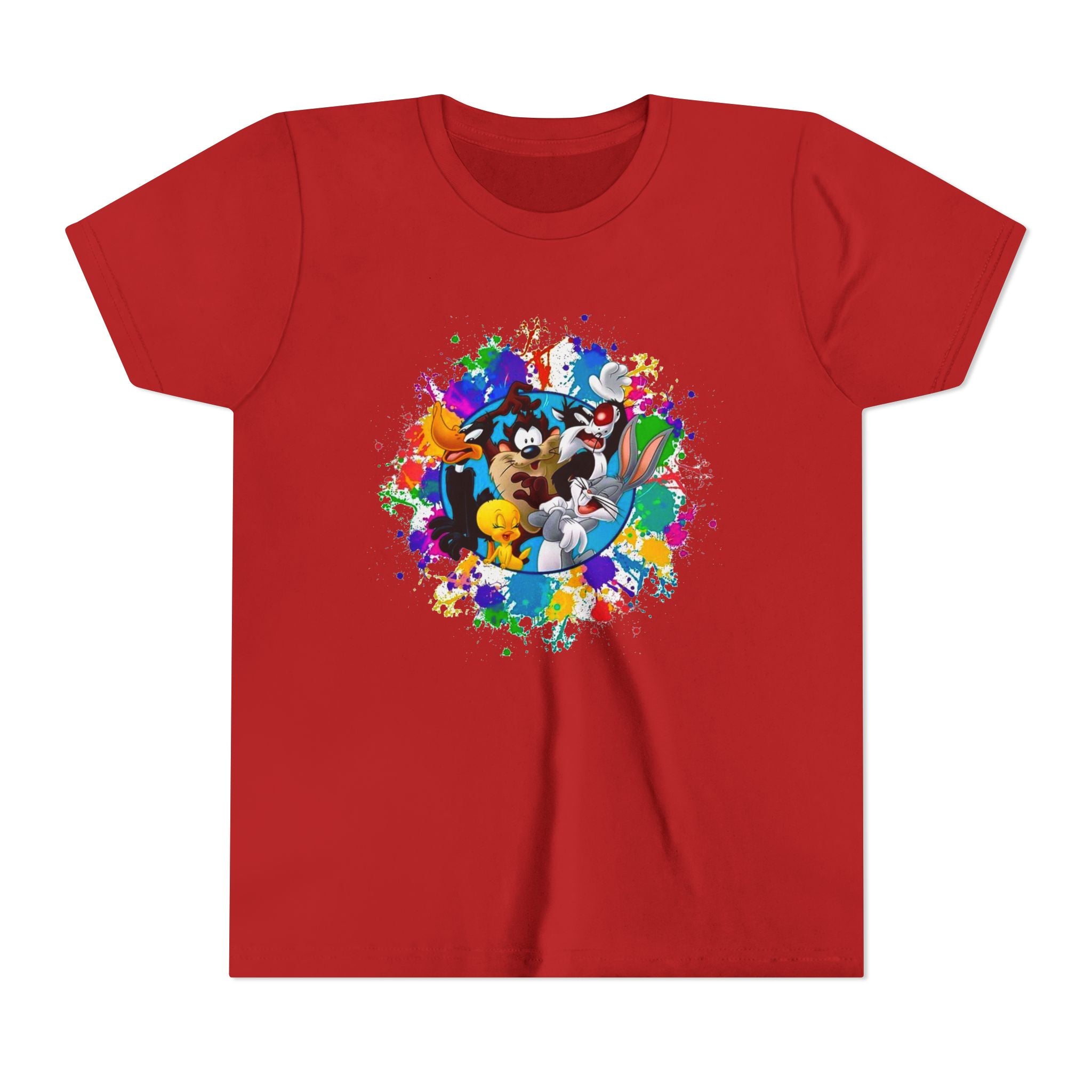 Youth Tee — Colorful Cartoon Crew Splash Graphic