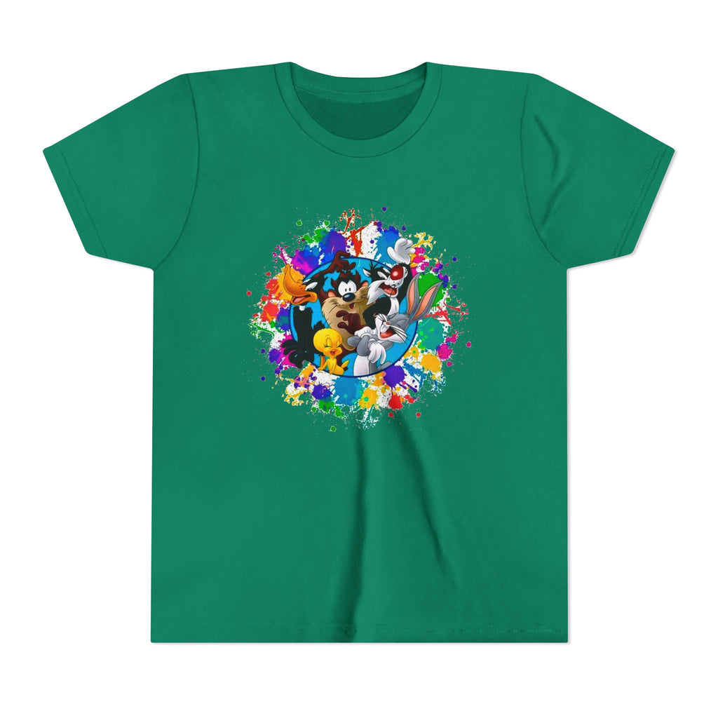 Youth Tee — Colorful Cartoon Crew Splash Graphic