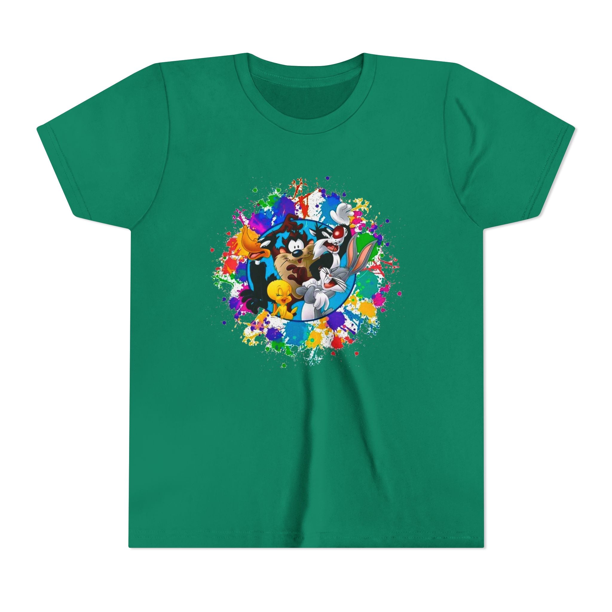Youth Tee — Colorful Cartoon Crew Splash Graphic