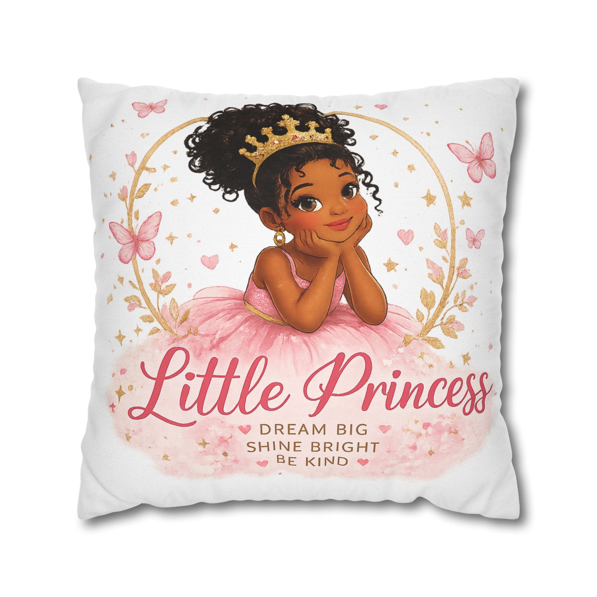 Princess girl decorative pillowcase with pink tutu, crown, and 'Little Princess' across front.