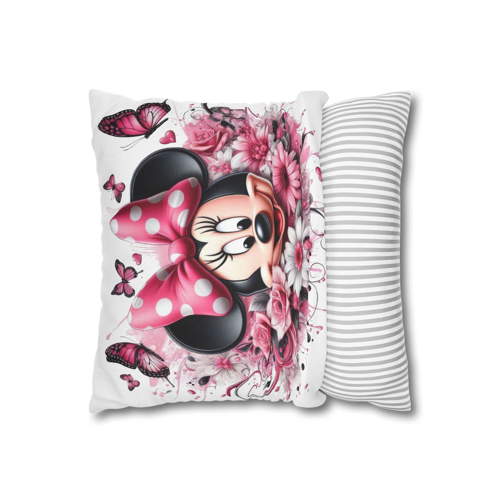 Minnie Mouse Pink Floral Decorative Pillowcase
