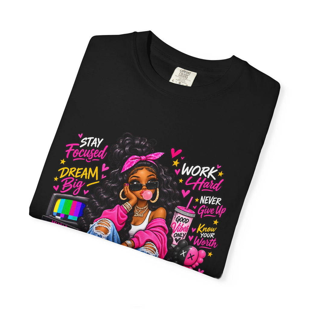 Street Style Graphic T-Shirt — "Stay Focused, Dream Big" Urban Art Tee