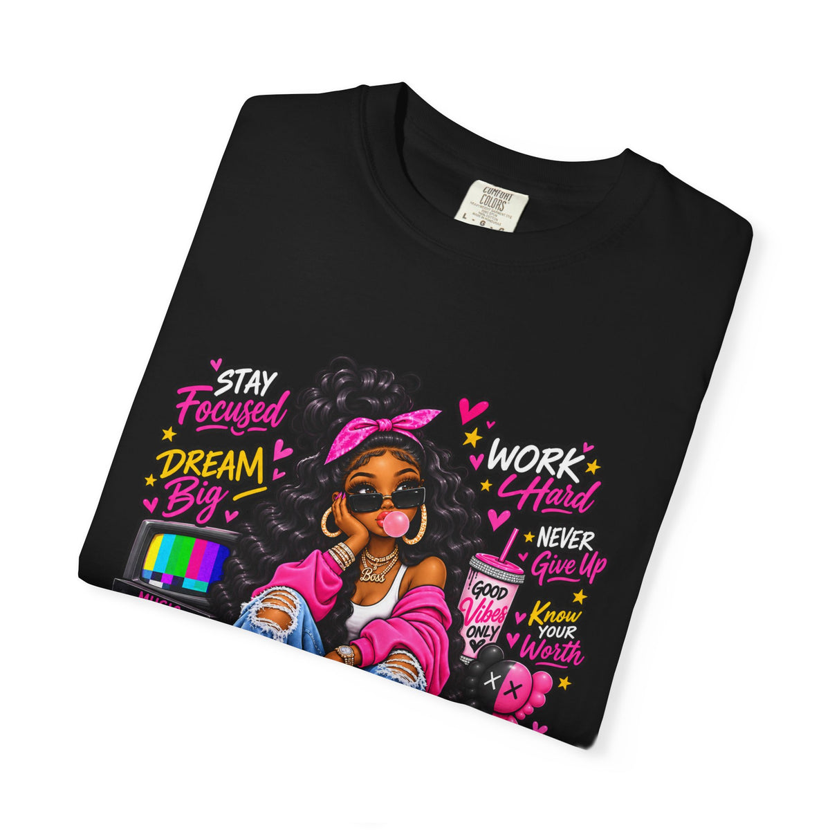 Street Style Graphic T-Shirt — "Stay Focused, Dream Big" Urban Art Tee