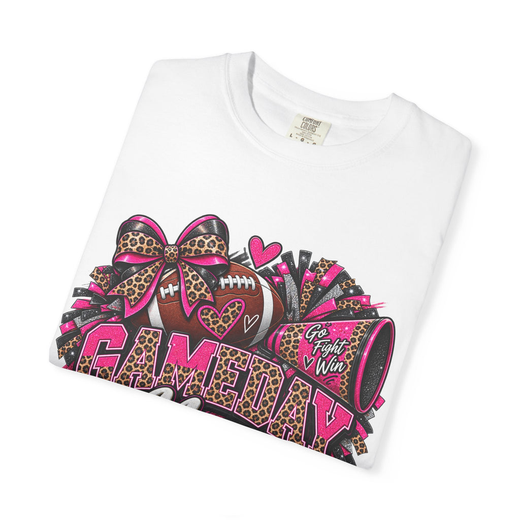T-Shirt — "Gameday Mom" Football Design (Pink Leopard)