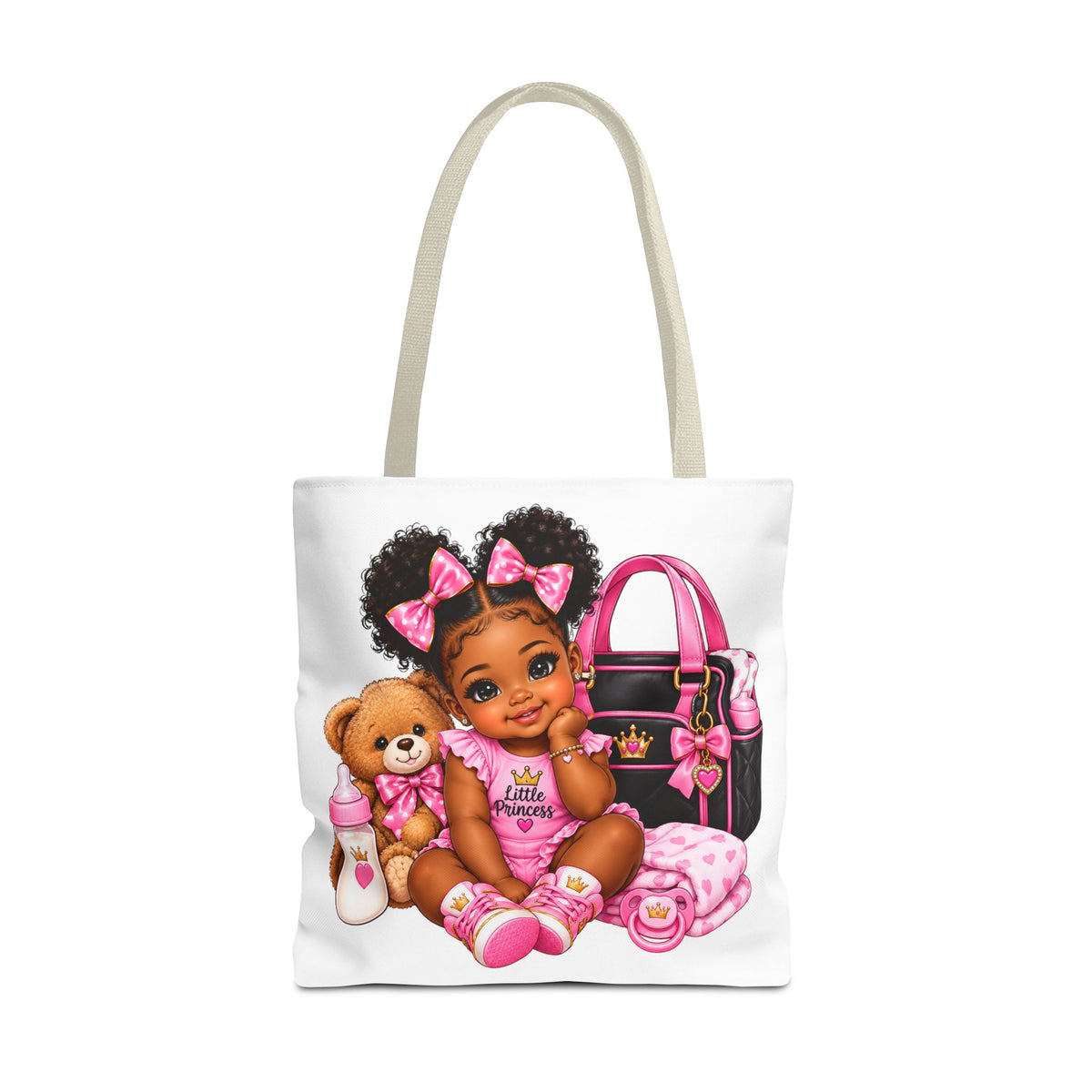 Baby Princess Pink Tote Bag - Cute Infant Girl Illustration Tote
