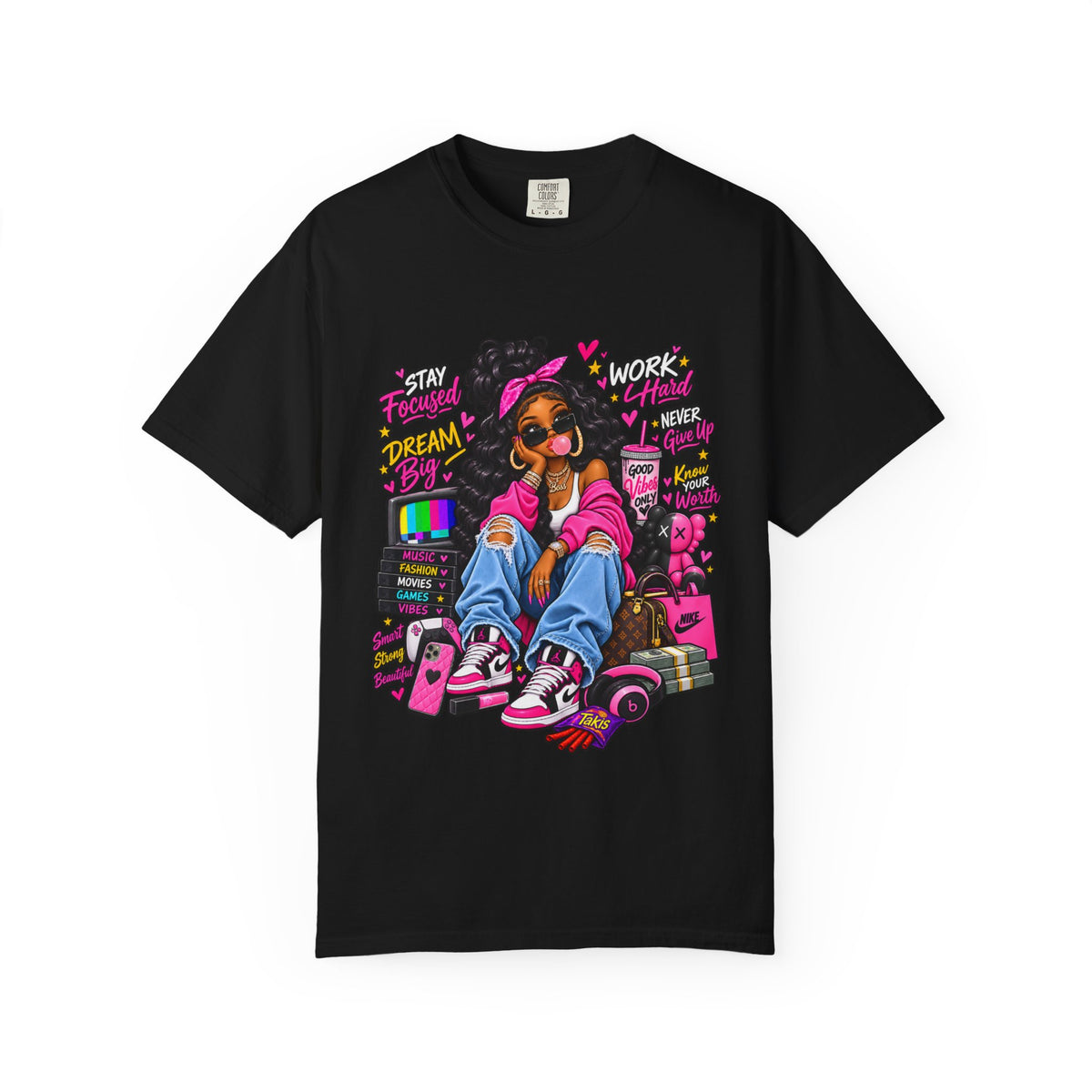 Street Style Graphic T-Shirt — "Stay Focused, Dream Big" Urban Art Tee
