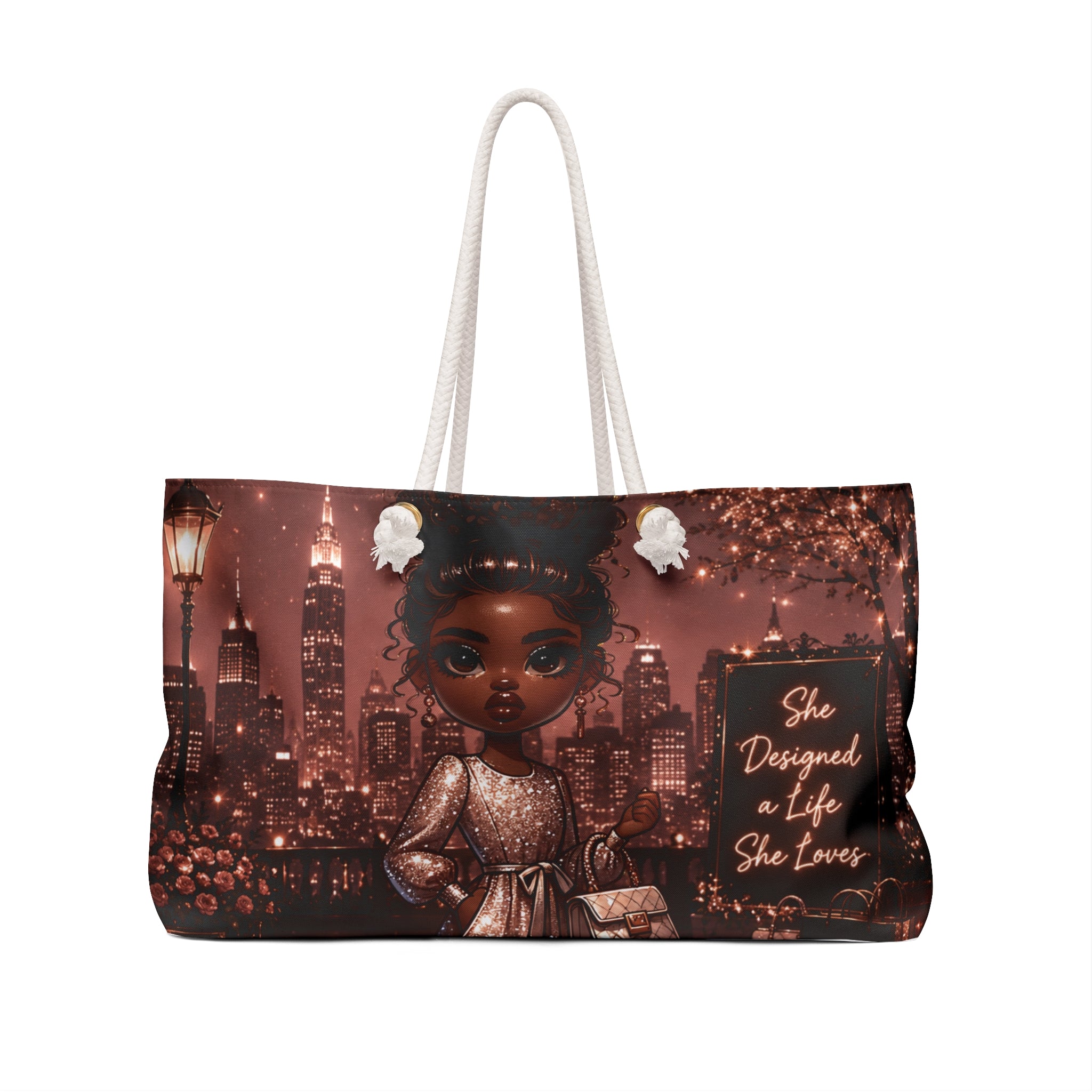 Elegant City Chic Weekender Bag — "She Designed a Life She Loves"