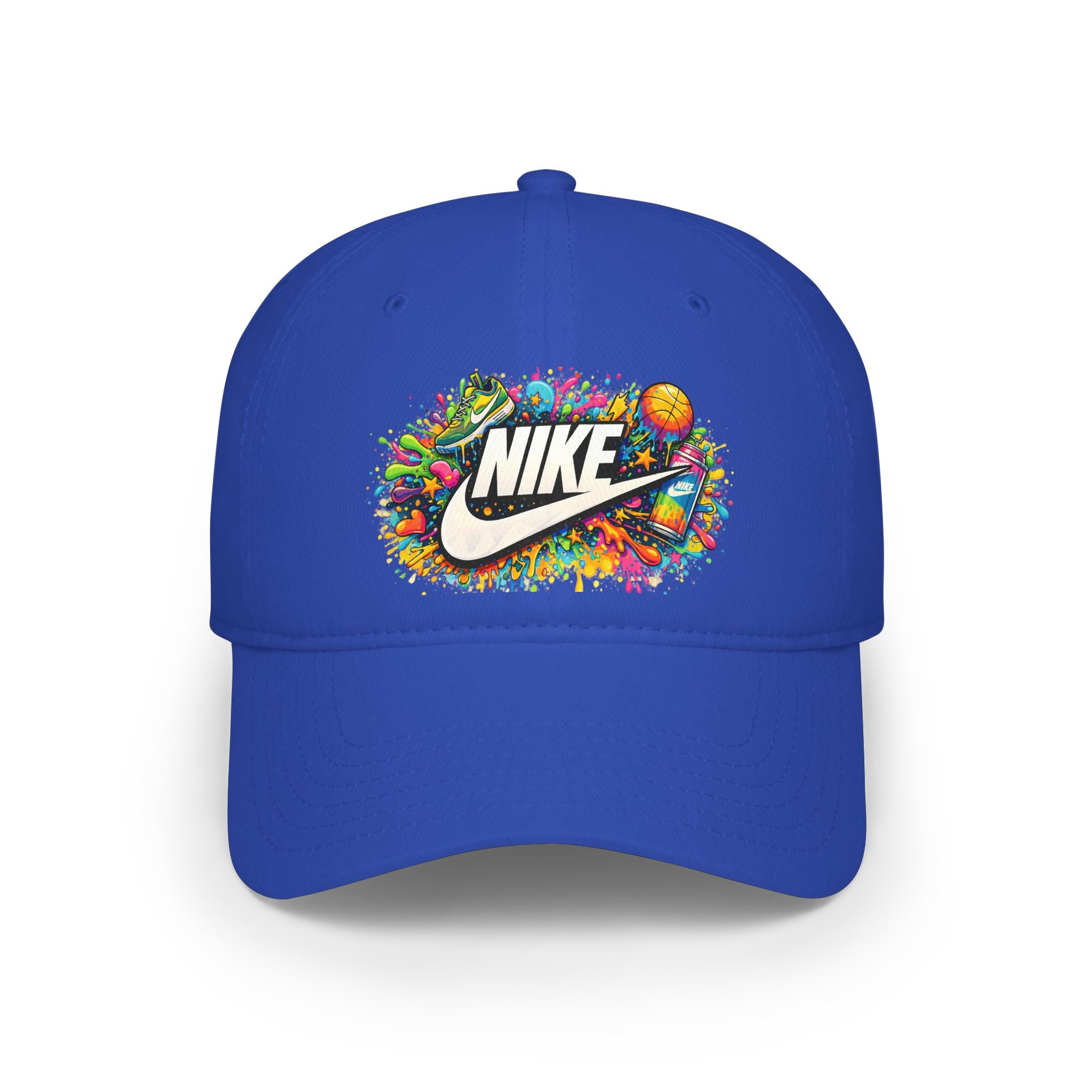 Paint Splatter Low Profile Baseball Cap — Colorful Nike Logo Splash