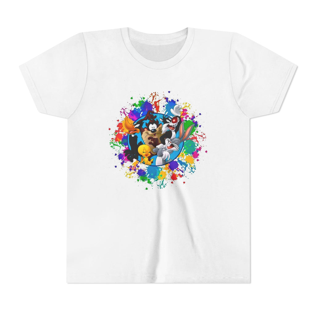 Youth Tee — Colorful Cartoon Crew Splash Graphic