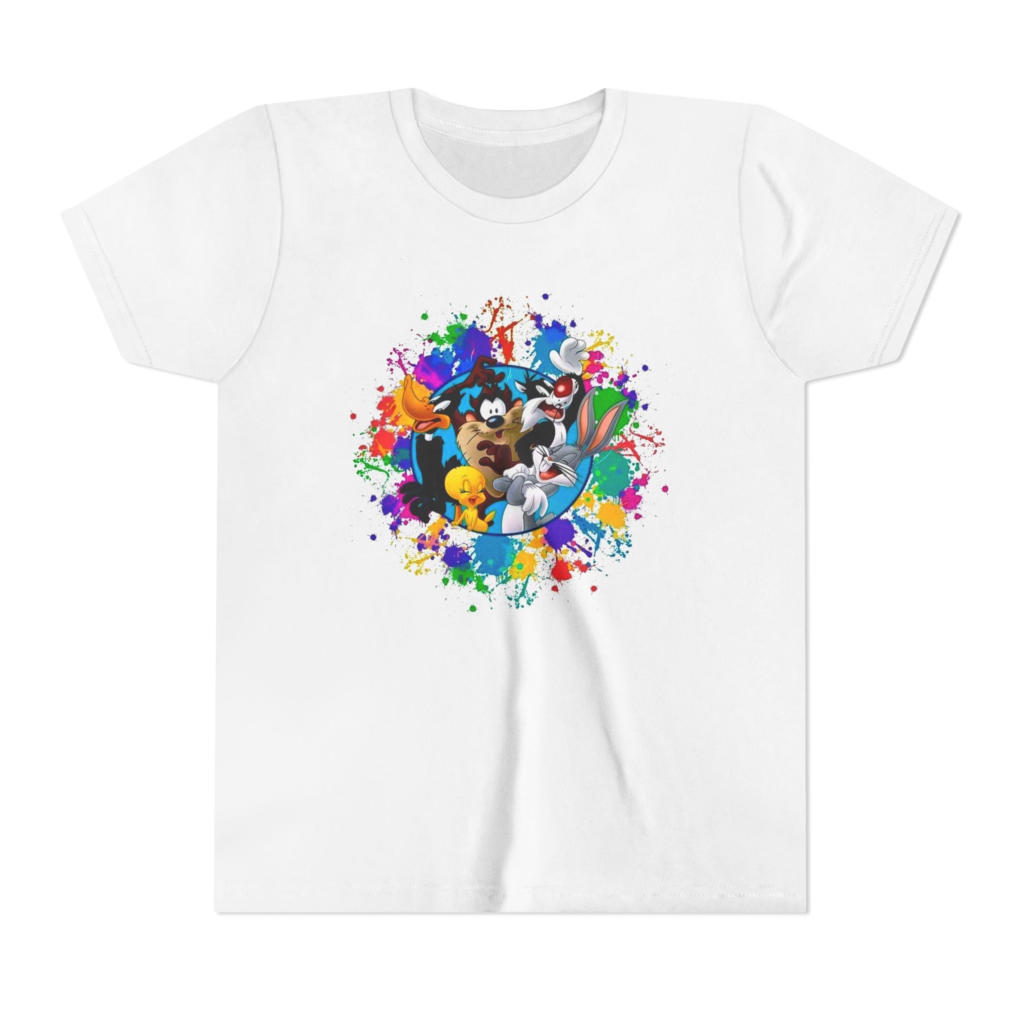 Youth Tee — Colorful Cartoon Crew Splash Graphic