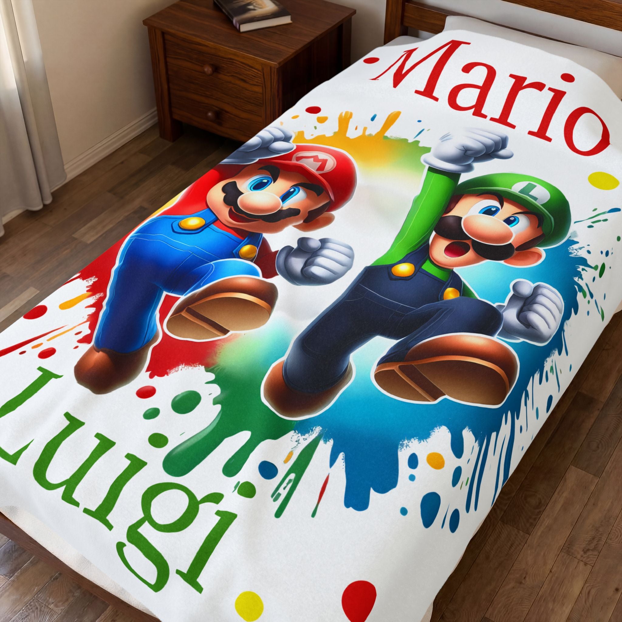 Mario and Luigi Velveteen Plush Blanket