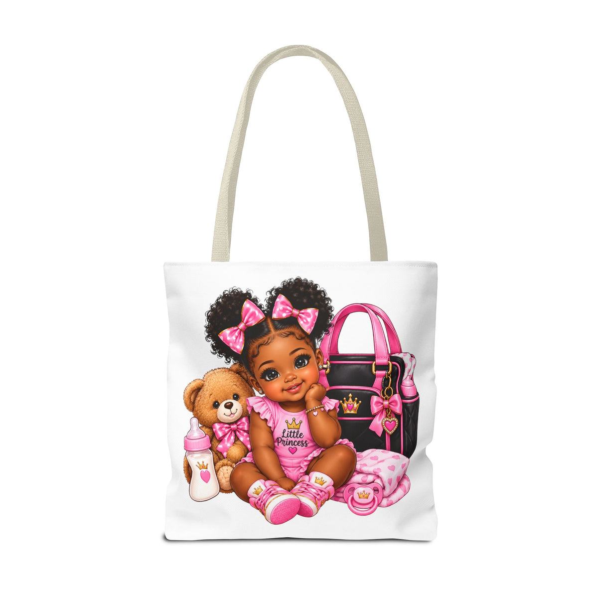Baby Princess Pink Tote Bag - Cute Infant Girl Illustration Tote