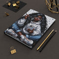 Hardcover Journal — Stylish Black Girl Hoodie Illustration Notebook for Writing & Sketching