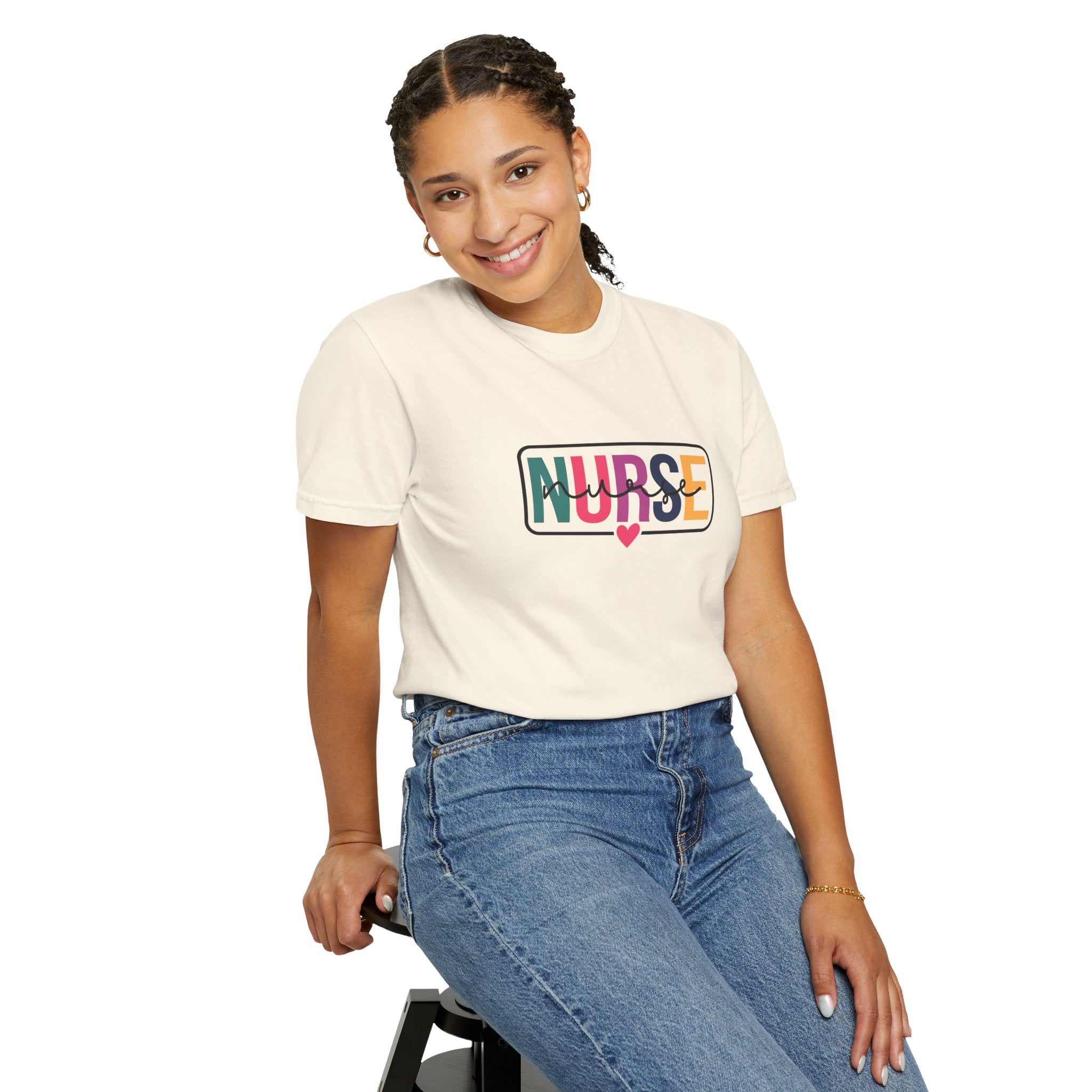 Nurse Graphic T-Shirt — "NURSE" Front + Care • Inspire • Heal Back
