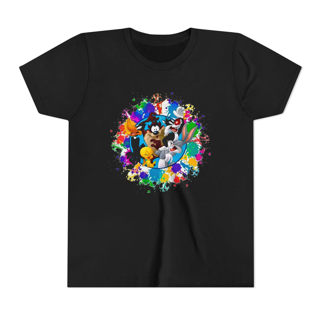 Youth Tee — Colorful Cartoon Crew Splash Graphic