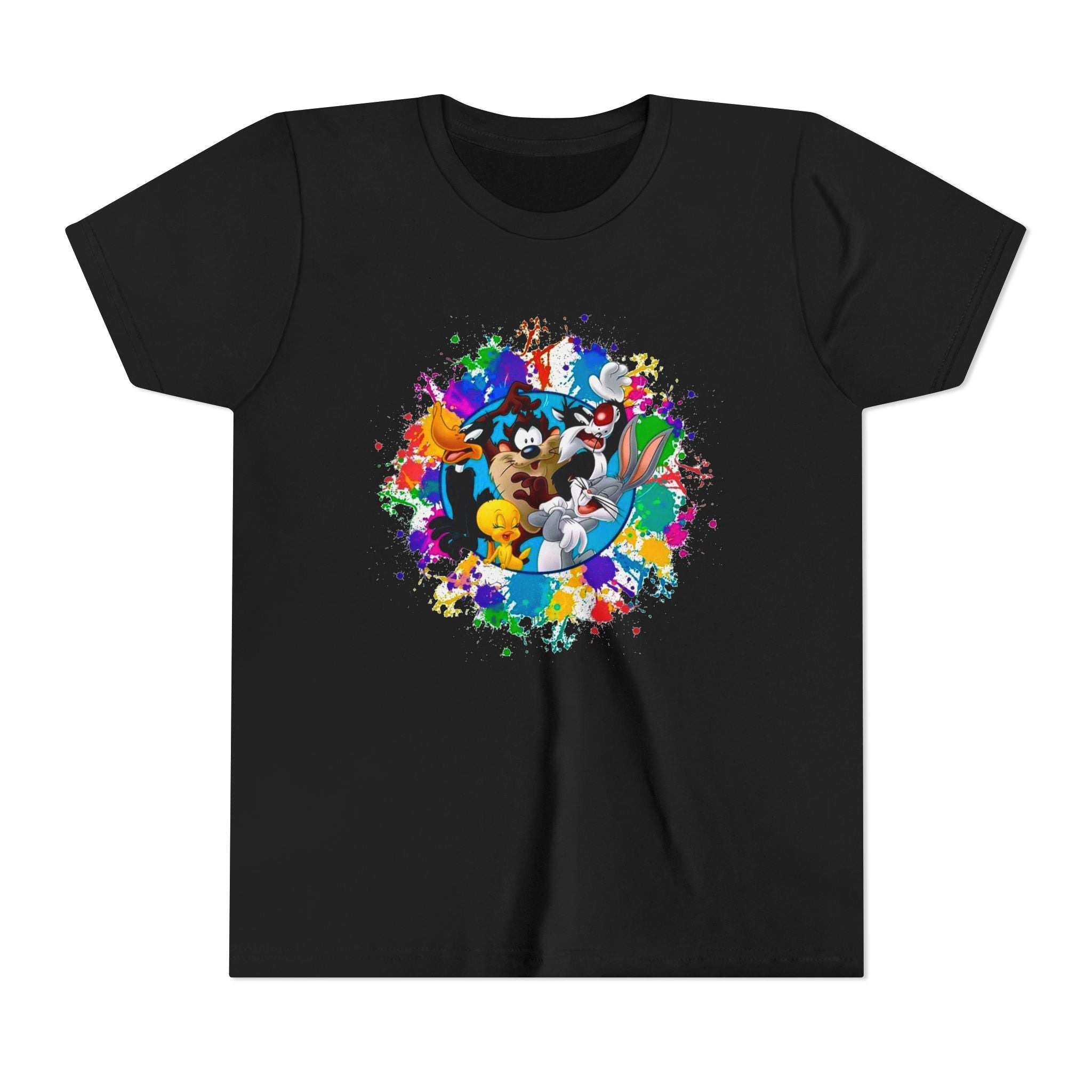 Youth Tee — Colorful Cartoon Crew Splash Graphic