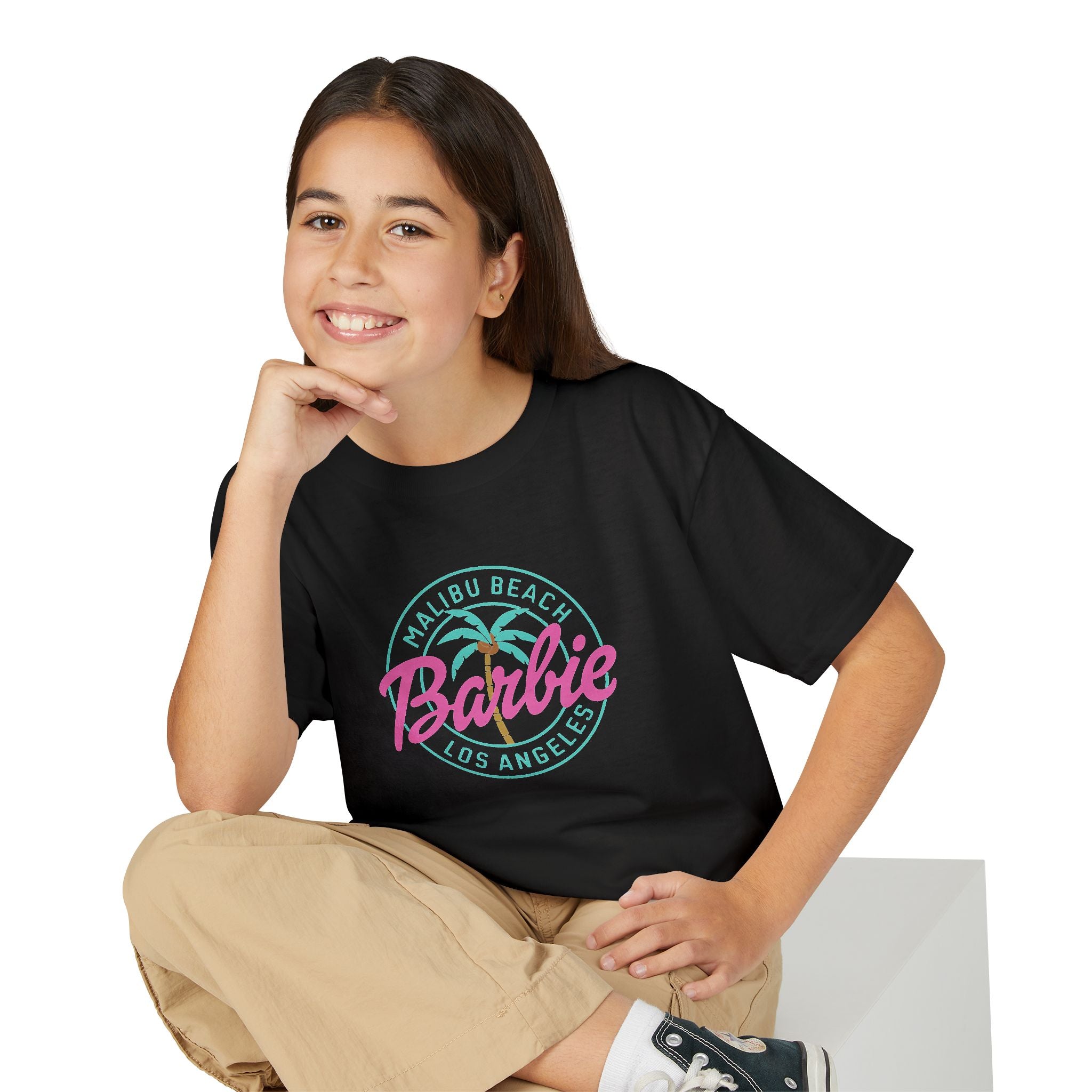 Youth T-Shirt — "Barbie Malibu Beach Los Angeles" Graphic Tee